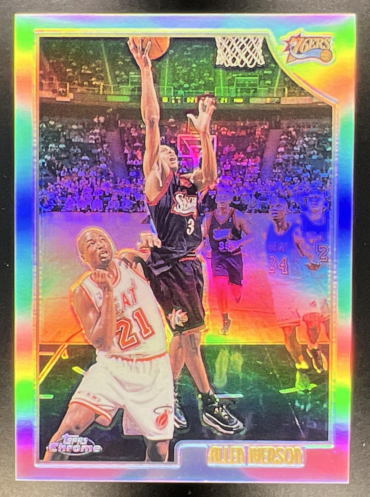 1998-99 Topps Chrome Allen Iverson #160 Refractor 76ers No Hulking Super Clean 1998-99 Topps Chrome Allen Iverson #160 Refractor 76ers No Hulking Super Clean