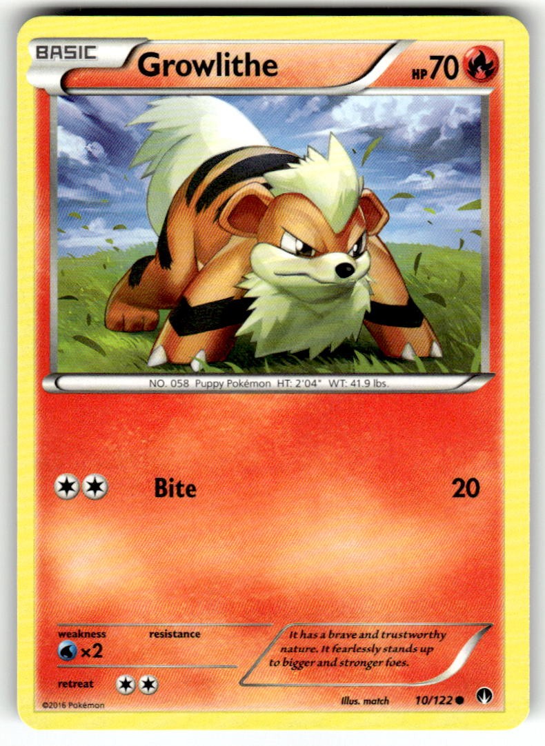 2016 Pokemon BKP Growlithe 10/122