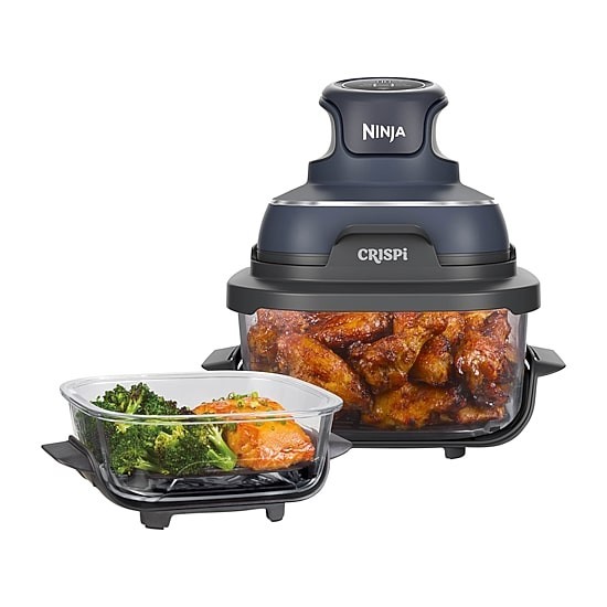 Ninja Crispi FN101 4-in-1 Glass Air Fryer System 4 Qt 1500W Gray / Stone