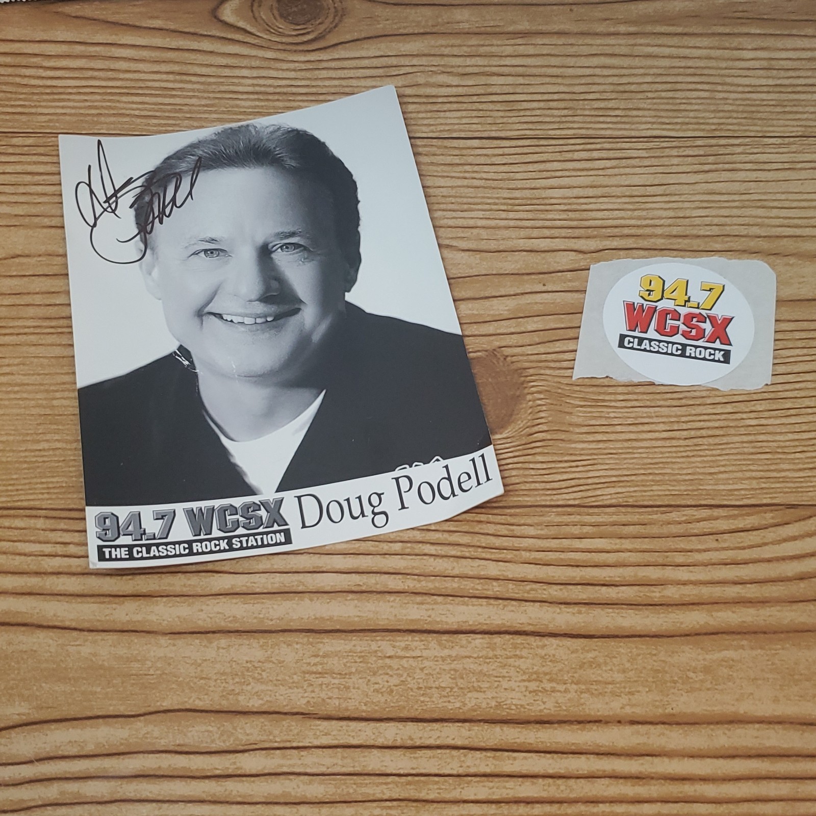 VTG Doug Podell Signed 94.7 WCSX Radio DJ Icon Photo Card Classic Rock + Sticker