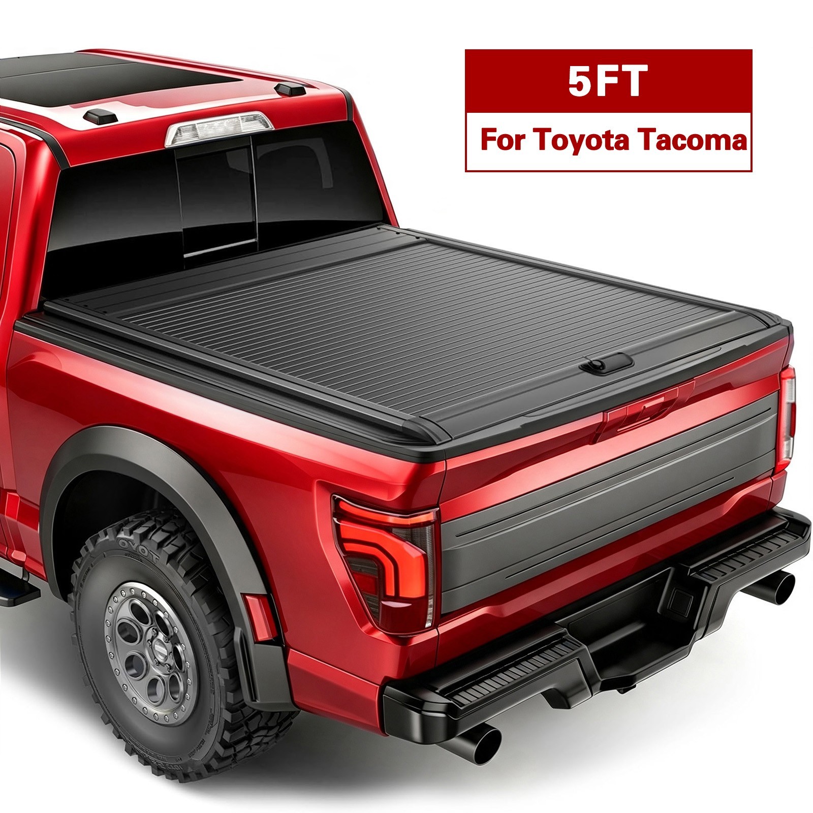 5FT Retractable Truck bed Tonneau Cover For Toyota Tacoma 2013-2026 Waterproof