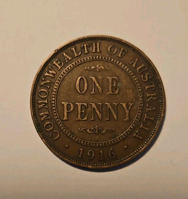 1916-I Australia Penny- 10° Upset Error  - Outstanding Choice Coin