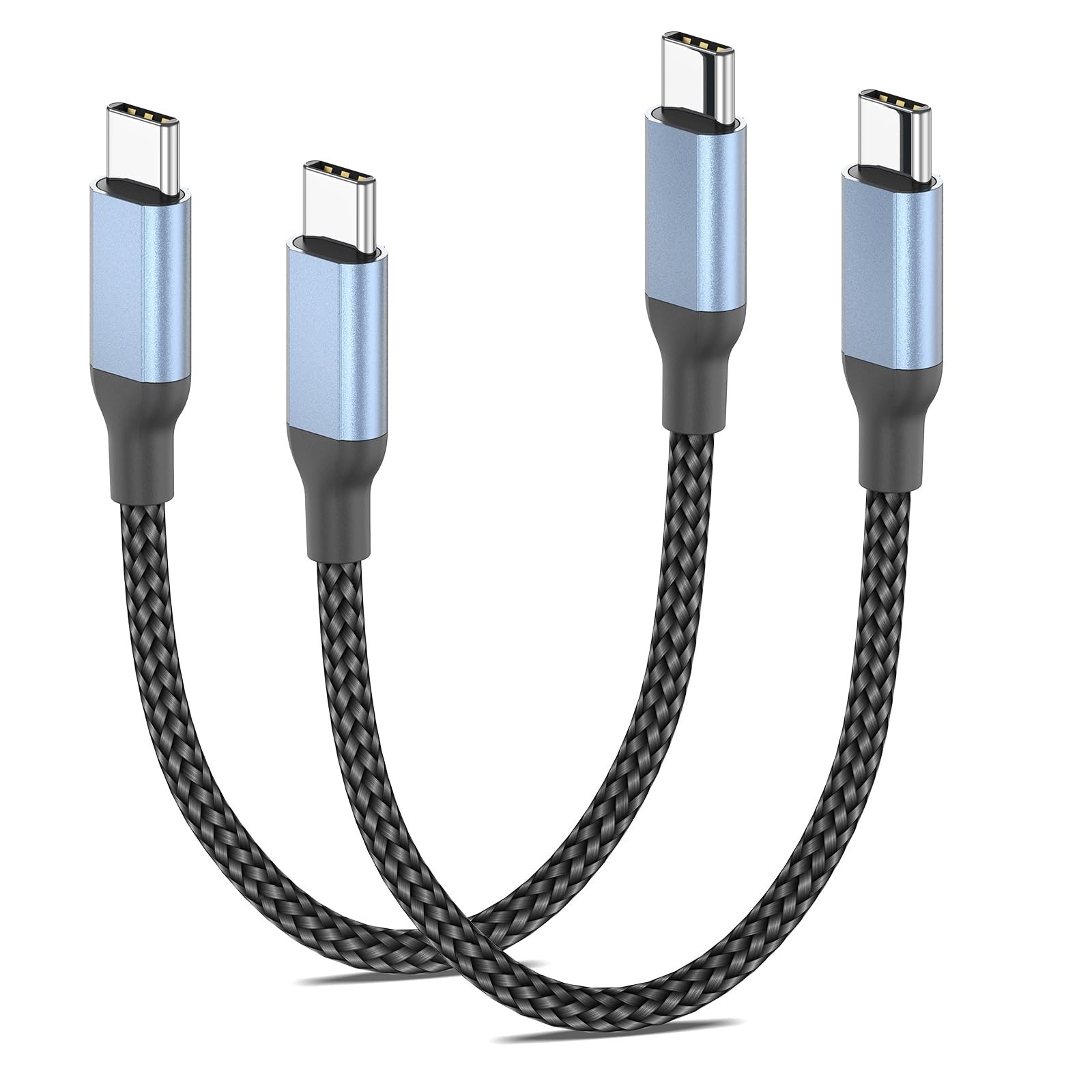 1 Foot USB C to C Cable, 2Pack Braided USB-C Cable 1 foot, Black 1 Foot USB C to C Cable, 2Pack Braided USB-C Cable 1 foot, Black