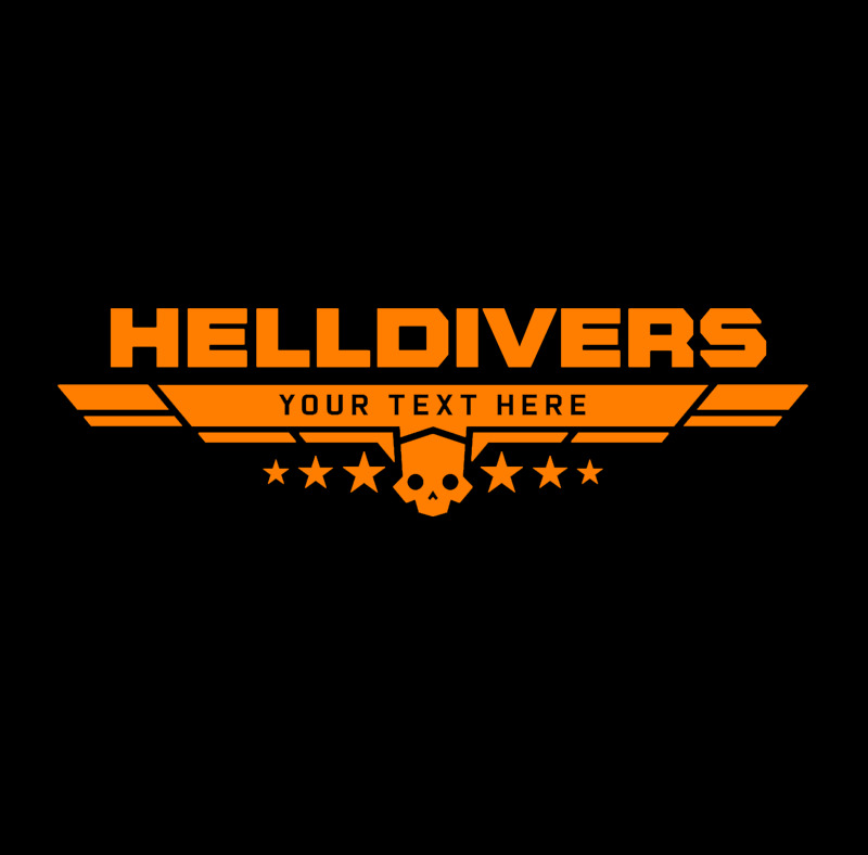 HELLDIVERS Vinyl Decal Sticker CUSTOMIZABLE TEXT Oracal ADD YOUR TEXT  gamer