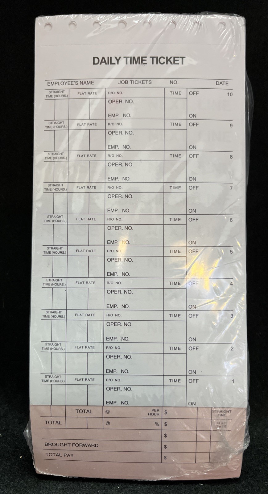 Mechanic's Daily Time & Job Tickets • JT-12 Flag Sheets • Qty. 500 New