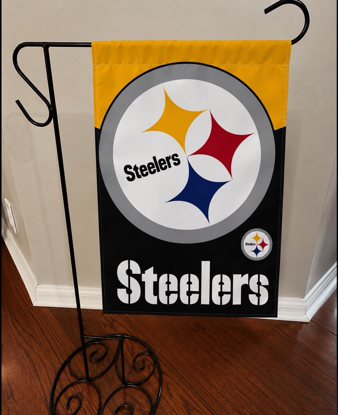 Pittsburgh Steelers Garden Flag Double Sided Steelers Premium Yard Flag 12x18