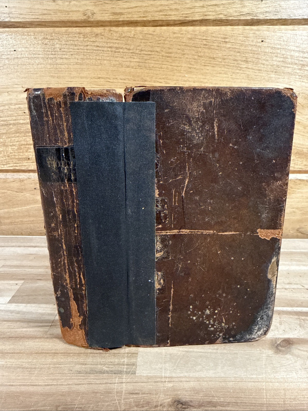 1821 HOLY BIBLE leather AMERICAN BIBLE SOCIETY antique D&G BRUCE old D FANSHAW