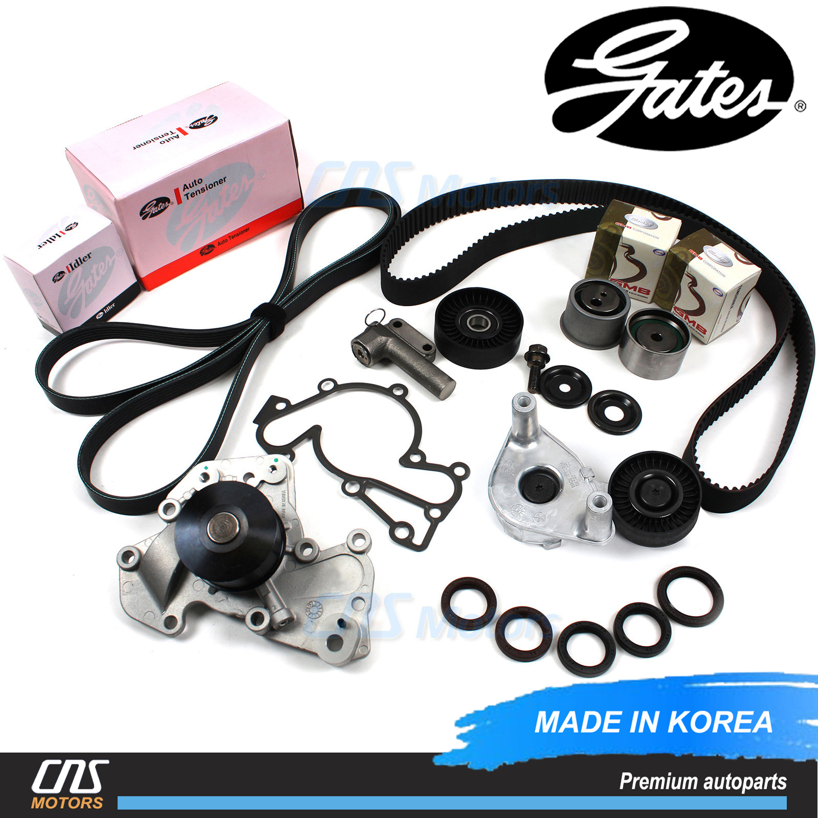 Gates Complete Timing Belt Kit for Sonata Tiburon Tucson Optima Sportage 2.7L