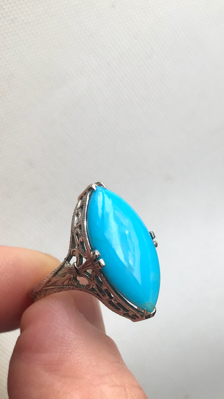 Vintage/antique 1920’s 14k gold turquoise ring Vintage/antique 1920’s 14k gold turquoise ring