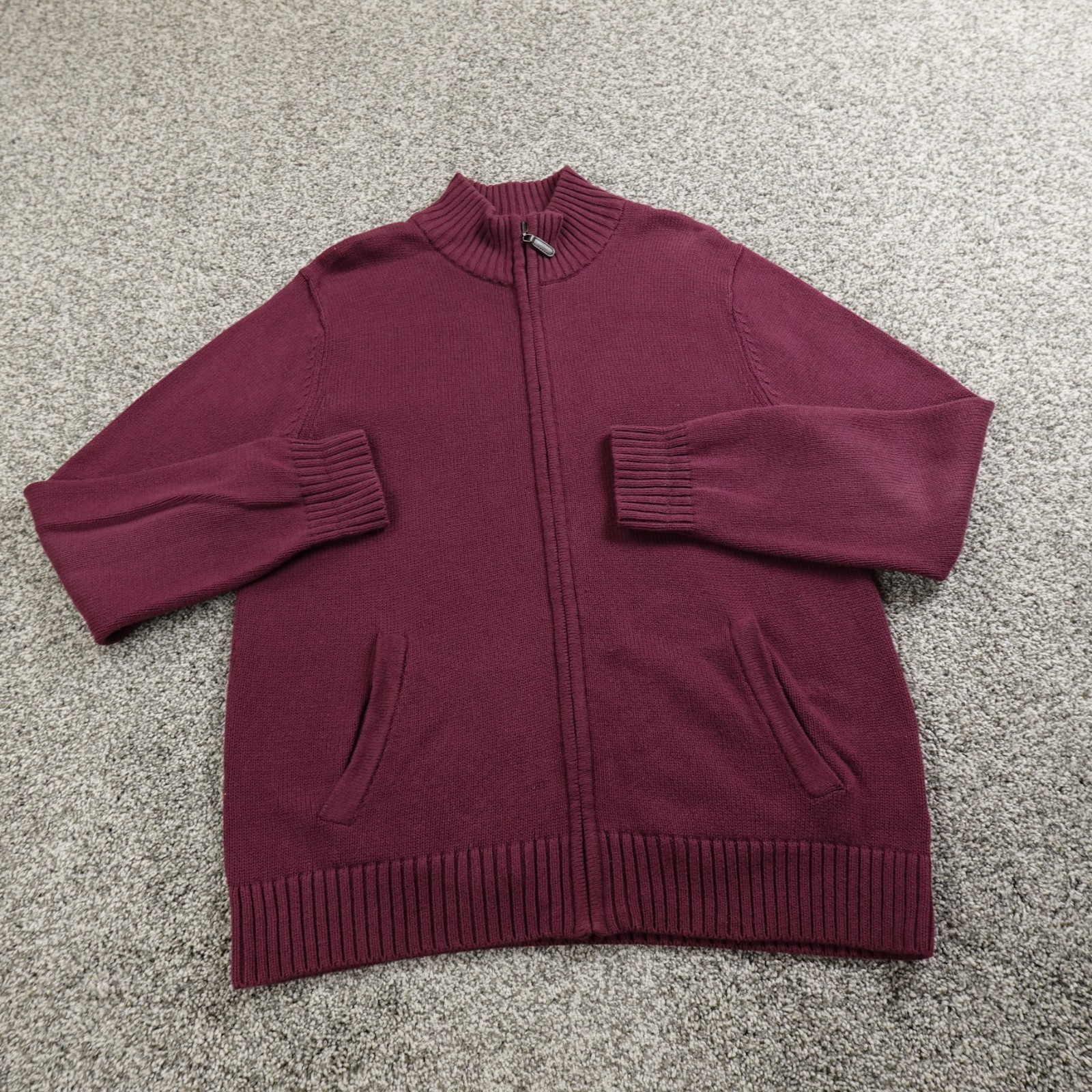 VTG LL Bean Sweater Mens M Red Knit Full Zip Jacket Mock Bomber Sweatshirt Hike VTG LL Bean Sweater Mens M Red Knit Full Zip Jacket Mock Bomber Sweatshirt Hike