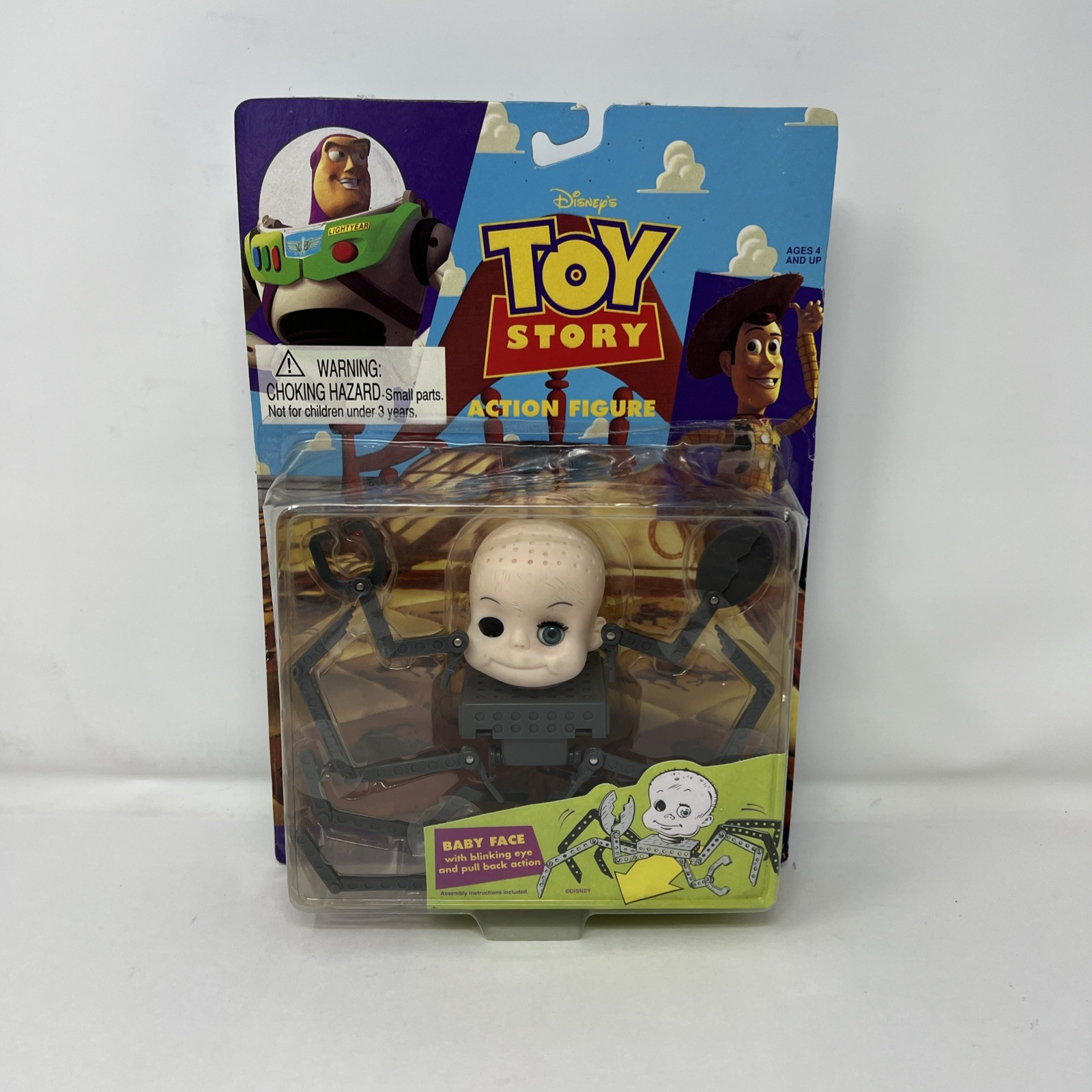 Vtg 1995 Thinkway Toy Story Baby Face Blinking Eye Action Figure New Box Damage Vtg 1995 Thinkway Toy Story Baby Face Blinking Eye Action Figure New Box Damage