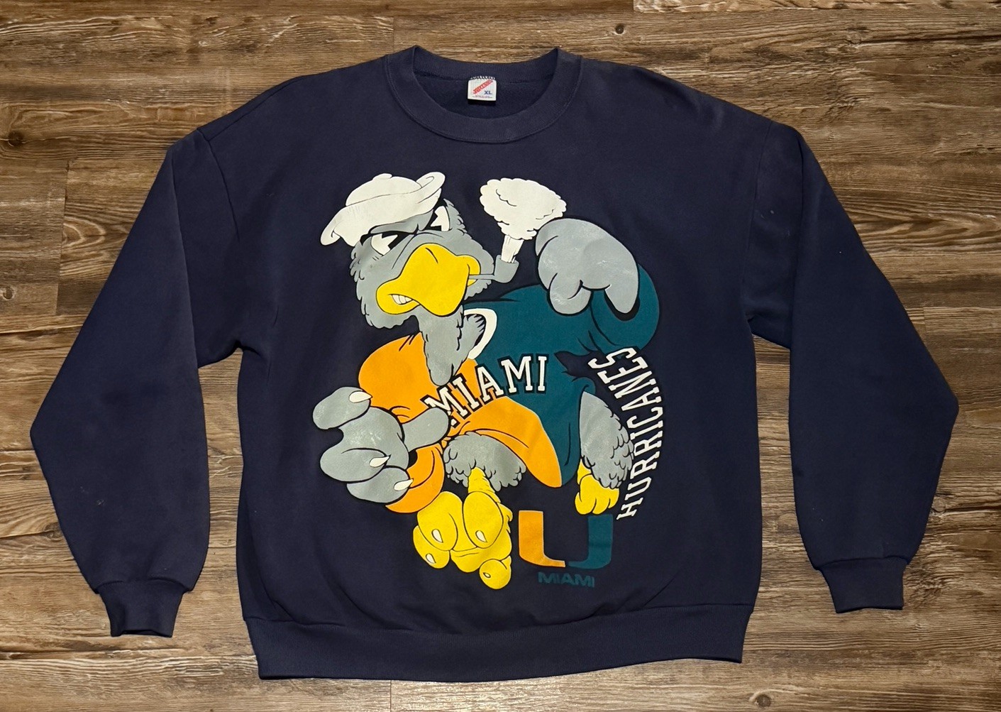 Vintage MIAMI HURRICANES Football Crew Neck Sweater Sebastian L Vintage MIAMI HURRICANES Football Crew Neck Sweater Sebastian L