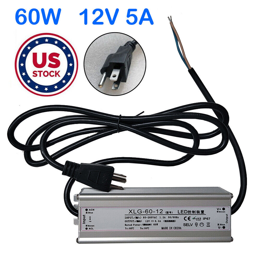 Power Supply 60W-150W AC110V to DC12V LED Driver Transformer Adapter Waterproof#