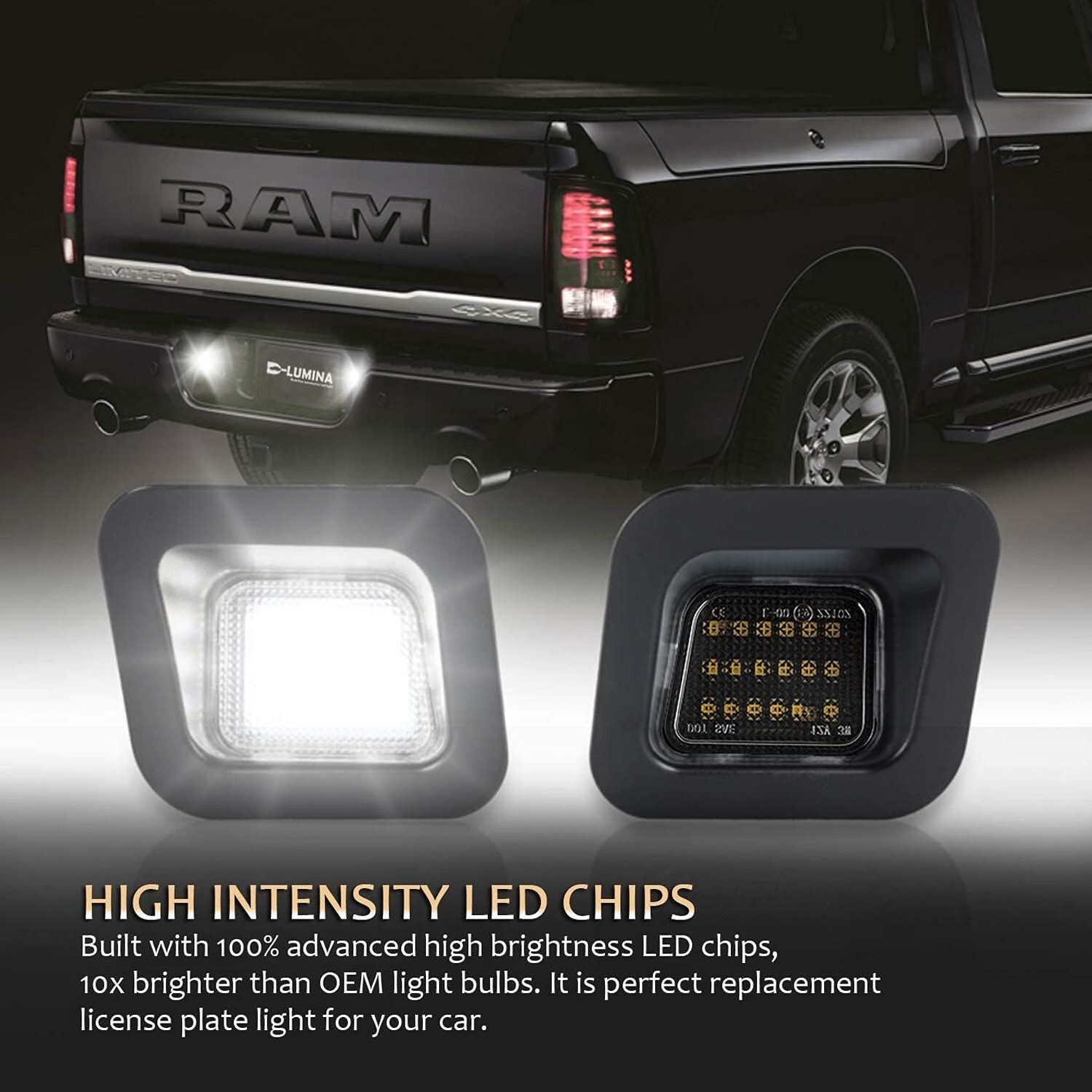 For 2003-2018 Dodge Ram 1500 2500 3500 Rear 38-SMD LED License Plate Lights Lamp For 2003-2018 Dodge Ram 1500 2500 3500 Rear 38-SMD LED License Plate Lights Lamp