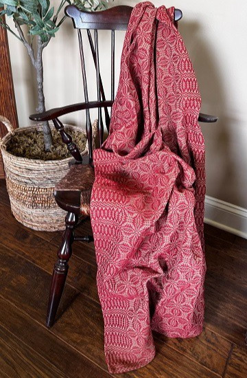 NEW PRIMITIVE THROW RED CREAMY TAN WOVEN 52\