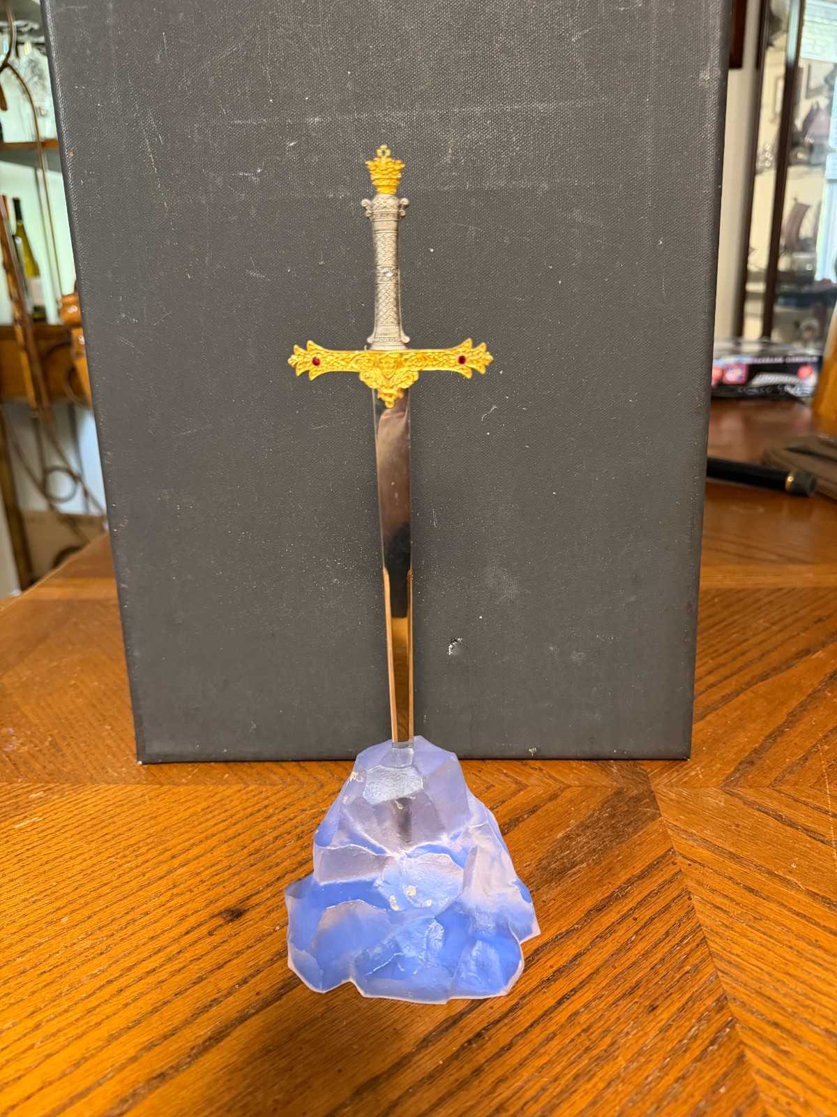 Vintage Excalibur Sword in Stone Acrylic Paperweight Letter Opener Vintage Excalibur Sword in Stone Acrylic Paperweight Letter Opener