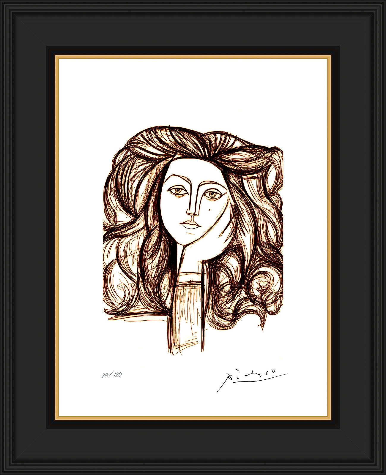 Picasso, Portrait of Francoise, Numbered, LIthograph Picasso, Portrait of Francoise, Numbered, LIthograph