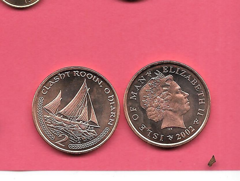 ISLE OF MAN KM1037 2002 2 PENCE UCIRCULATED-BU MINT-UNC EXCELLENT COIN