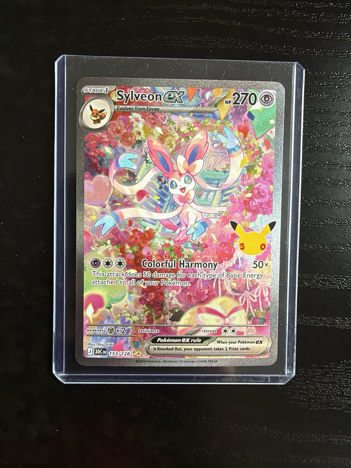 153/128 Sylveon ex (SIR) Card Mint / N Mint Pokemon 30th Celebration English