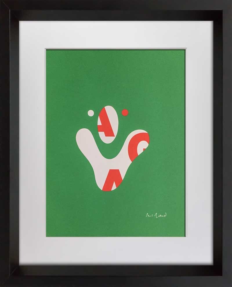 Paul RAND Graphic Art 1975 Original SERIGRAPH Limited Ed. SIGNED w/Frame Incl.