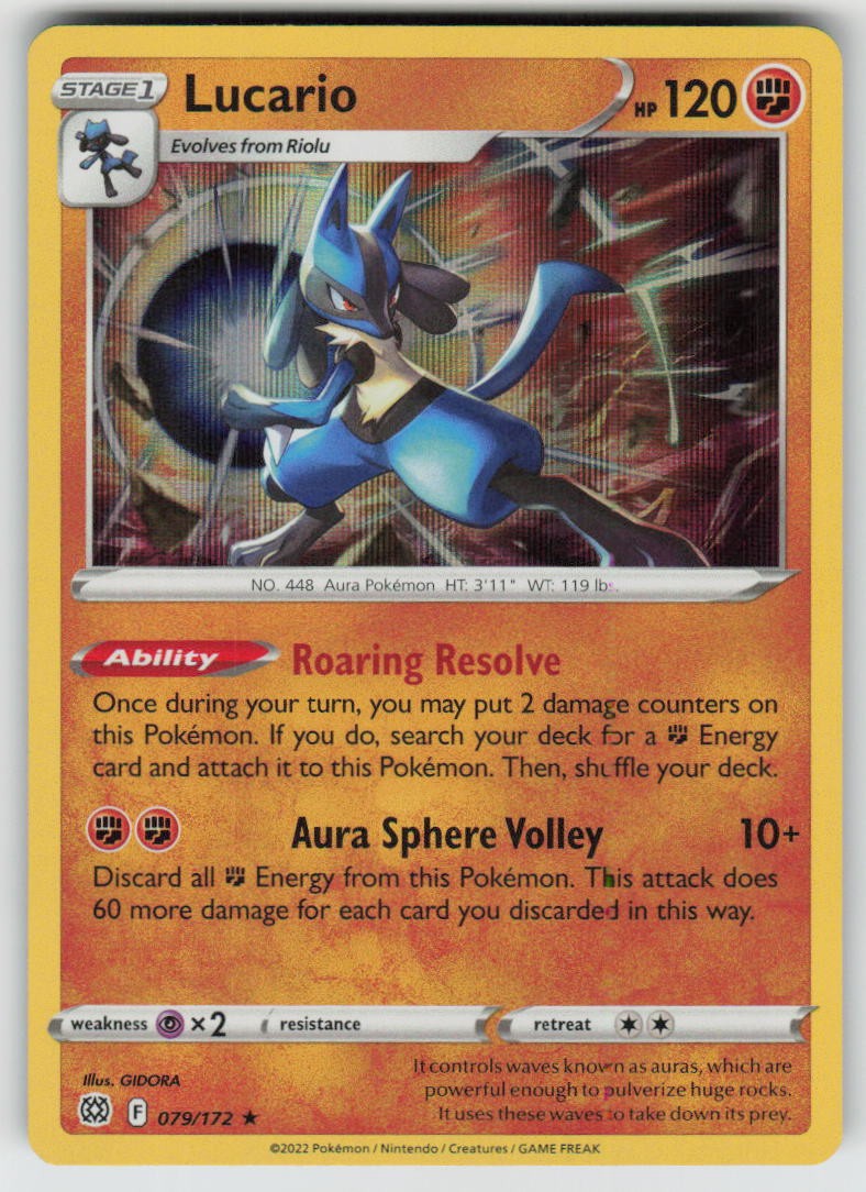 Holo Lucario 079/172 Rare Brilliant Stars Near Mint Holo Lucario 079/172 Rare Brilliant Stars Near Mint