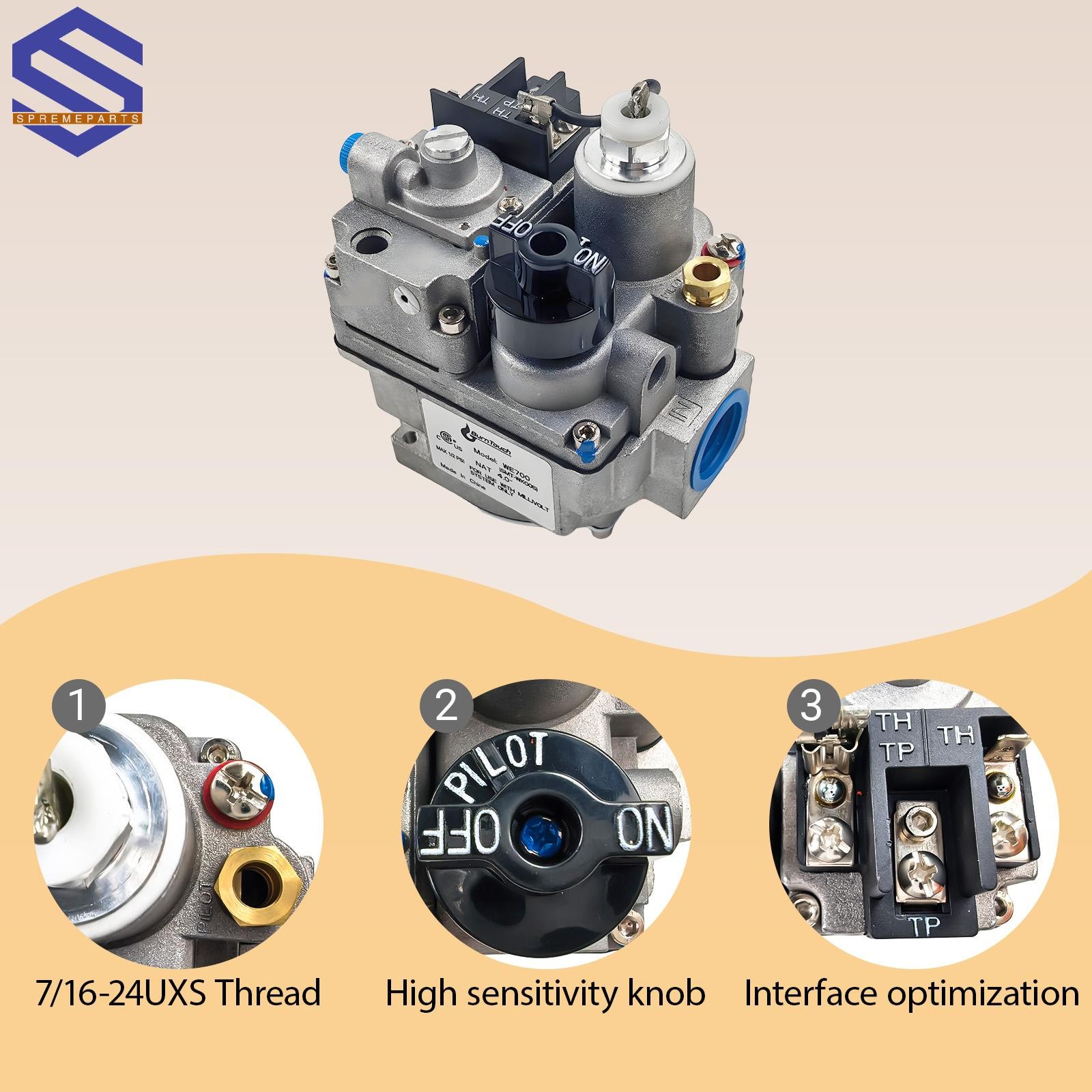 700-506 Millivolt Gas Valve for Robertshaw 700 Series 200,000 BTU/H Fast Opening 700-506 Millivolt Gas Valve for Robertshaw 700 Series 200,000 BTU/H Fast Opening