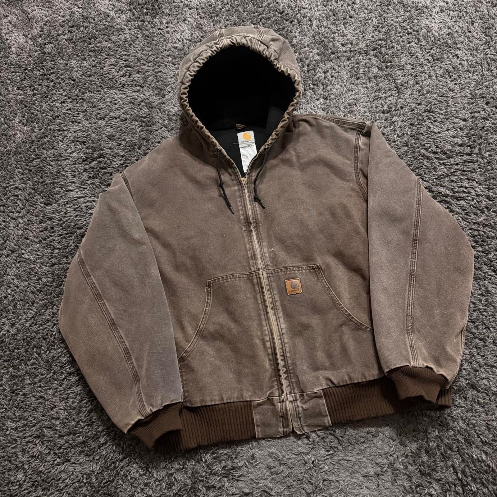 Vintage 2004 Carhartt J130 CHT Faded Brown Canvas Jacket Size XXL