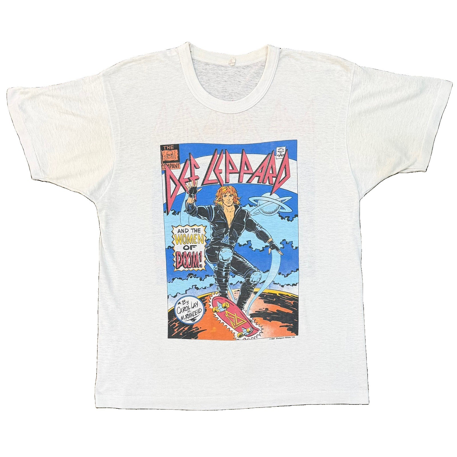 Vintage 1987 80s Def Leppard Women of Doom tee Shirt white thin band Concert Vintage 1987 80s Def Leppard Women of Doom tee Shirt white thin band Concert