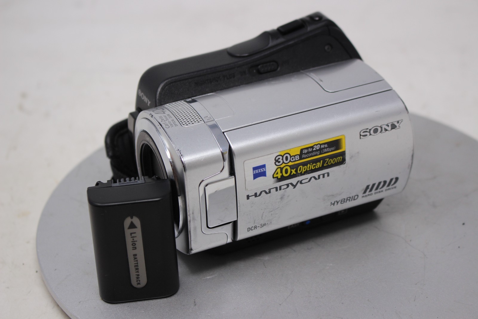 Sony Handycam DCR-SR45 30GB 40X Optical Zoom Hybrid HDD Silver Tested w/Batt