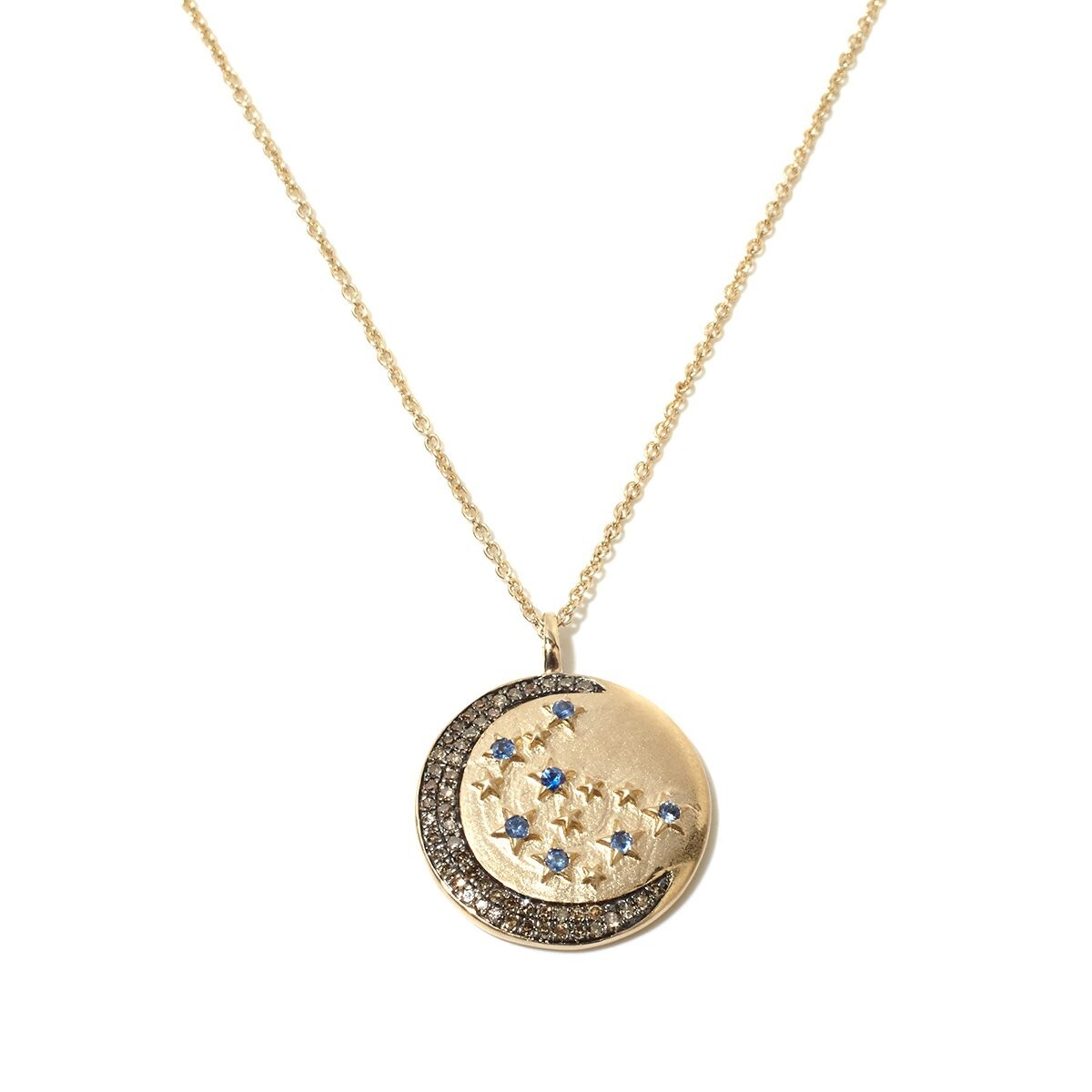 Rarities Carol Brodie Diamond Sapphire Sterling Silver Moon Star Necklace