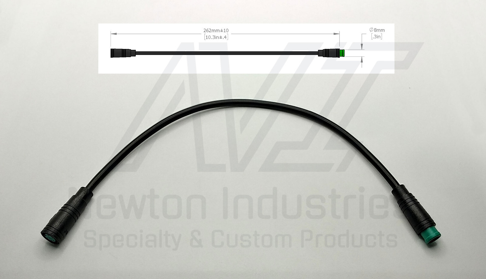eBike Julet 5-PIN Green 25cm MALE to FEMALE Extension Cable Display Waterproof