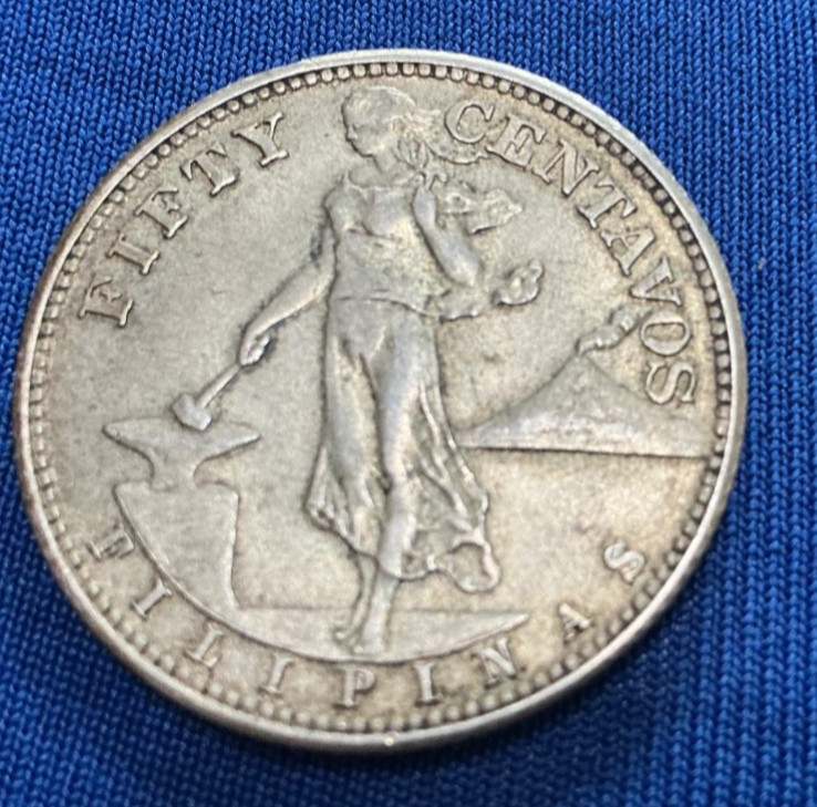 1944-S 50 Centavos Philippines US San Francisco Mint Silver Coin Fifty USA 1944-S 50 Centavos Philippines US San Francisco Mint Silver Coin Fifty USA