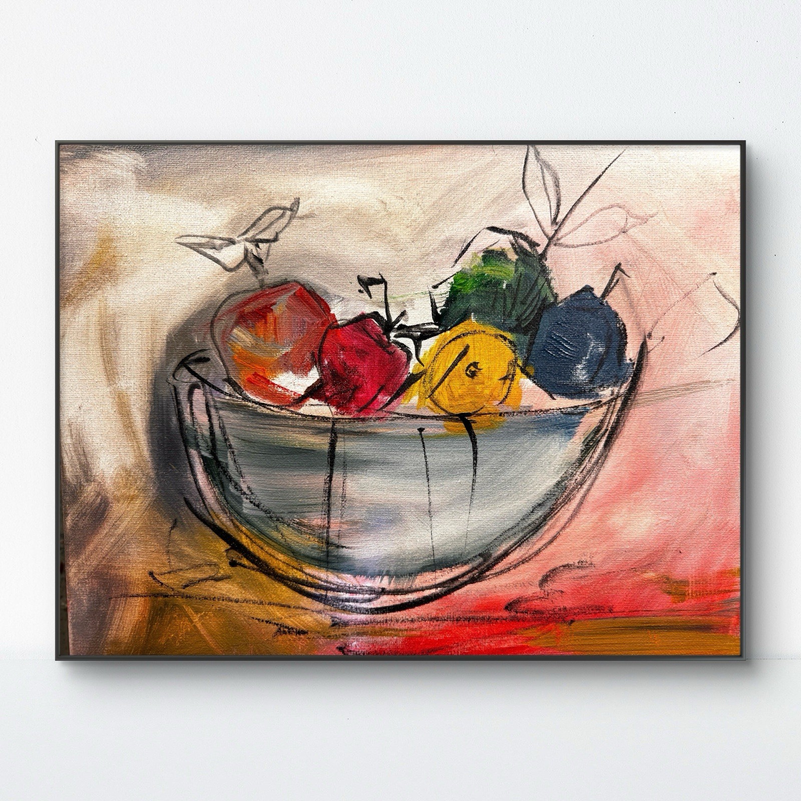 SAMATOWIC Fruit Bowl 11x14 Abstract Expressionism Signed Original Fine Art 461
