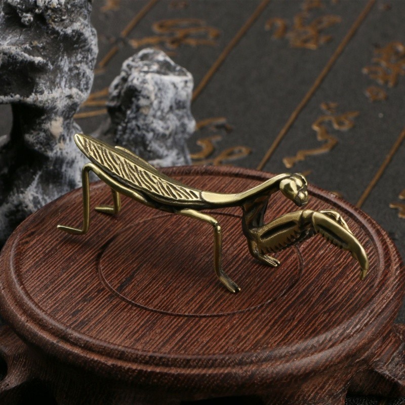 Metal Animal Ornament Home Vintage Brass Mantis Figurine Decor Fashion Gift