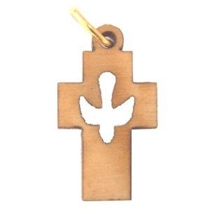 Cross with Dove Cross - olive wood necklace (necklace is 60cm long - 23.5 inches Cross with Dove Cross - olive wood necklace (necklace is 60cm long - 23.5 inches