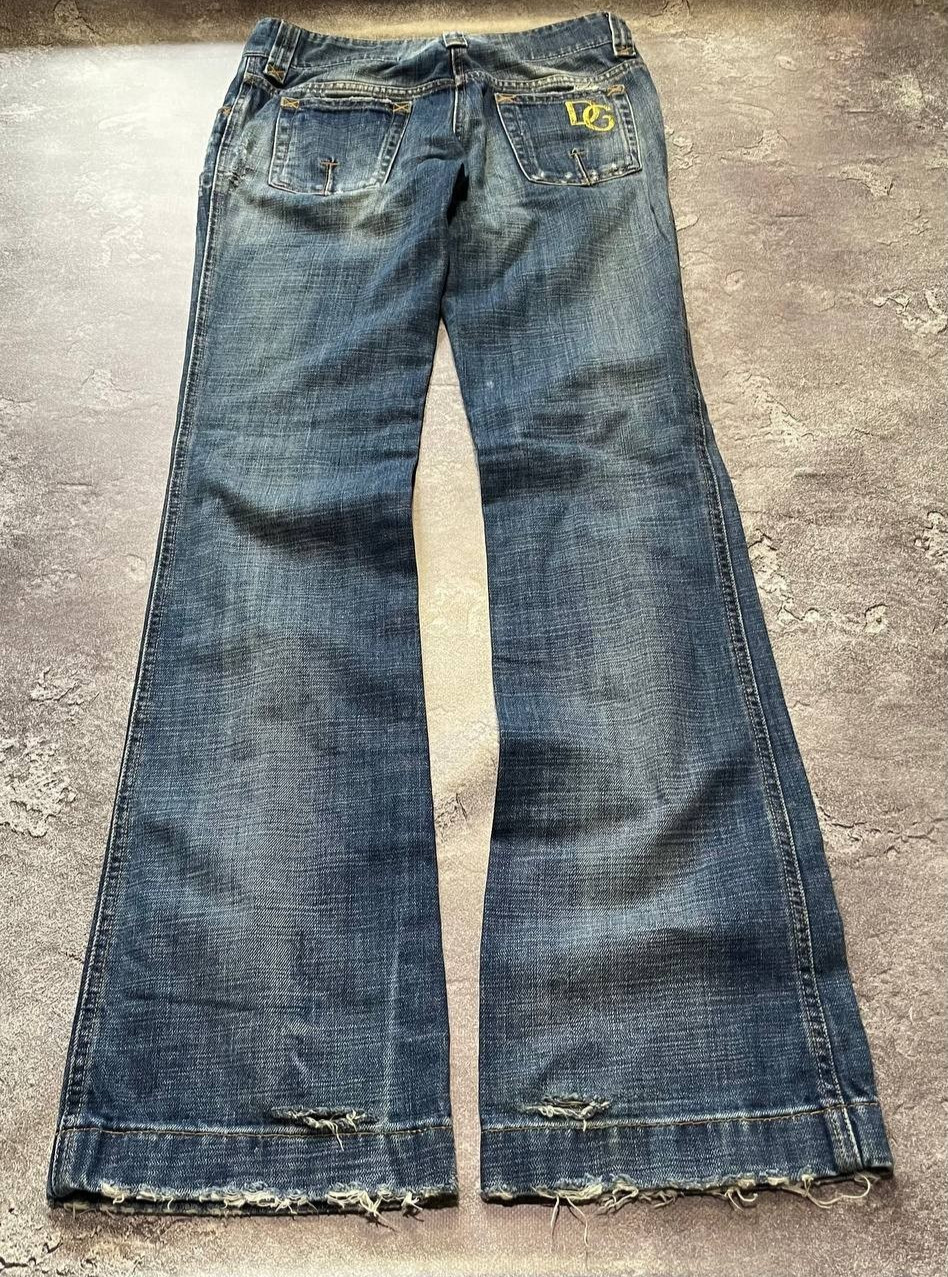 Vintage D&G Dolce Gabbana Bootcut Flare Blue Denim Jeans Logo Y2K IT 38
