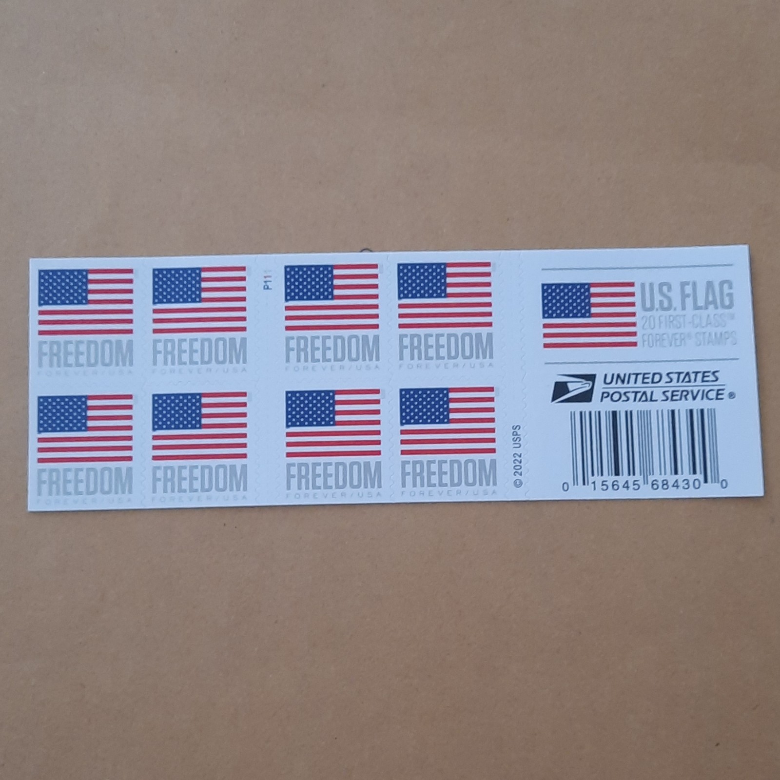 2023 USA Forever U.S. Flag Stamp - Full Booklet of 20 Mint Stamps