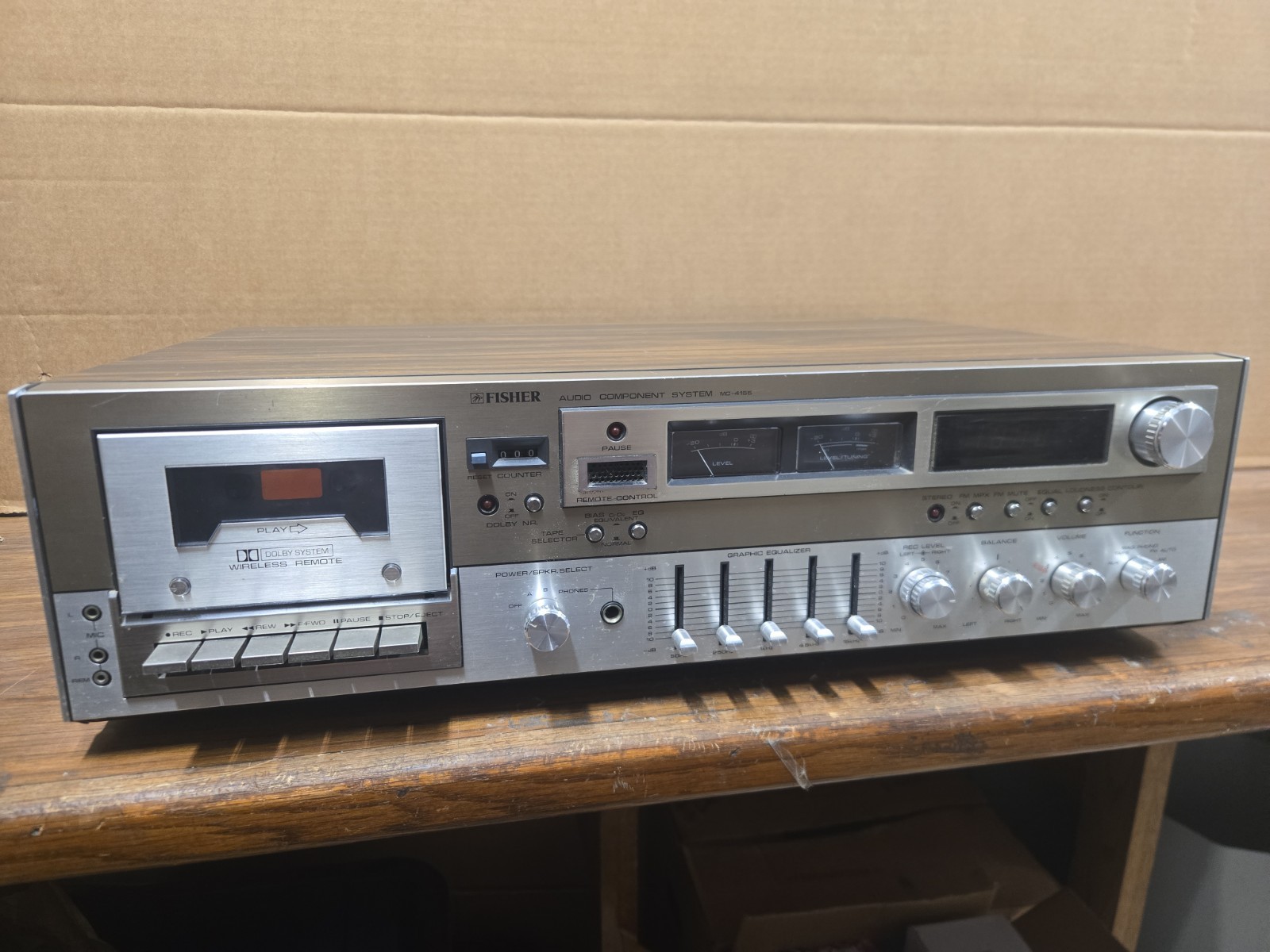Vintage Fisher MC-4155 Audio Component System, For Parts Vintage Fisher MC-4155 Audio Component System, For Parts