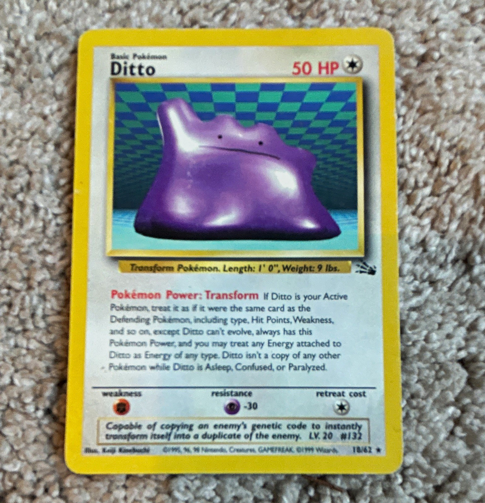 Ditto 3/62 Fossil Unlimited Rare Regular 50 HP English 1999 Basic Pokemon Ditto 3/62 Fossil Unlimited Rare Regular 50 HP English 1999 Basic Pokemon