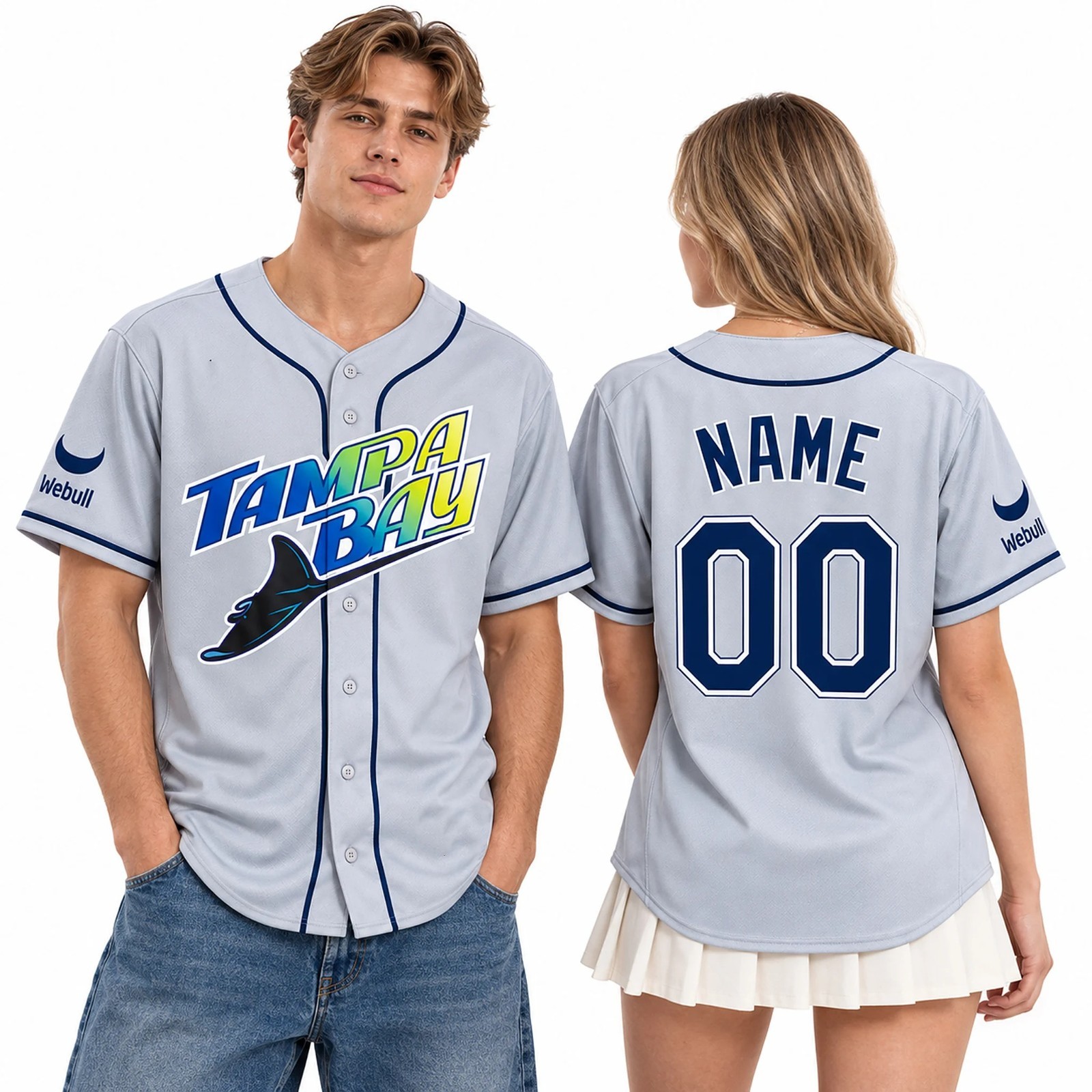 Custom Rays Tampa Bay Road Gray Uniform 2026  Printed Baseball Jersey Remake