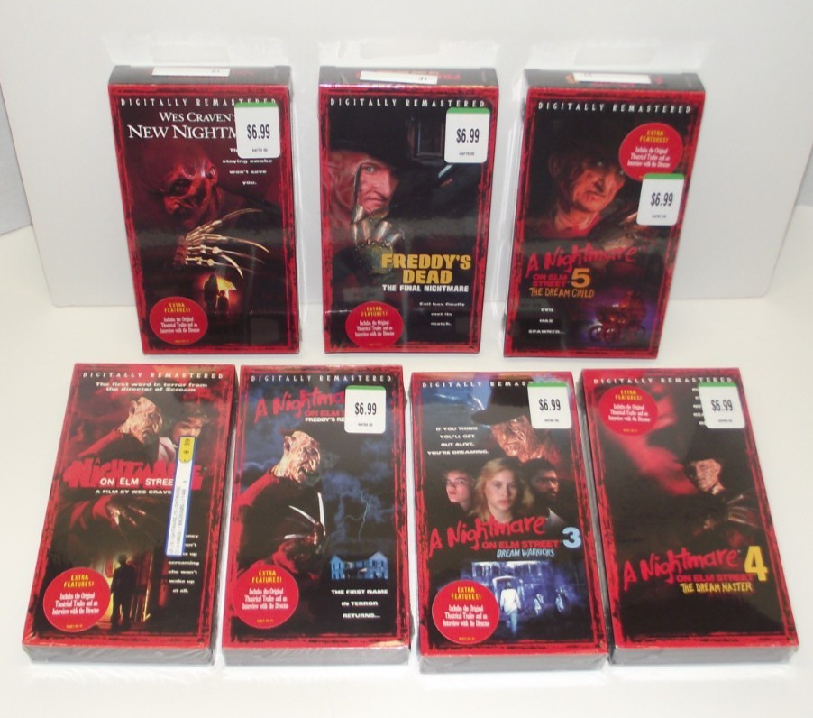 A Nightmare on Elm Street VHS Lot 7 Films Horror New Line FACTORY SEALED 1999 A Nightmare on Elm Street VHS Lot 7 Films Horror New Line FACTORY SEALED 1999
