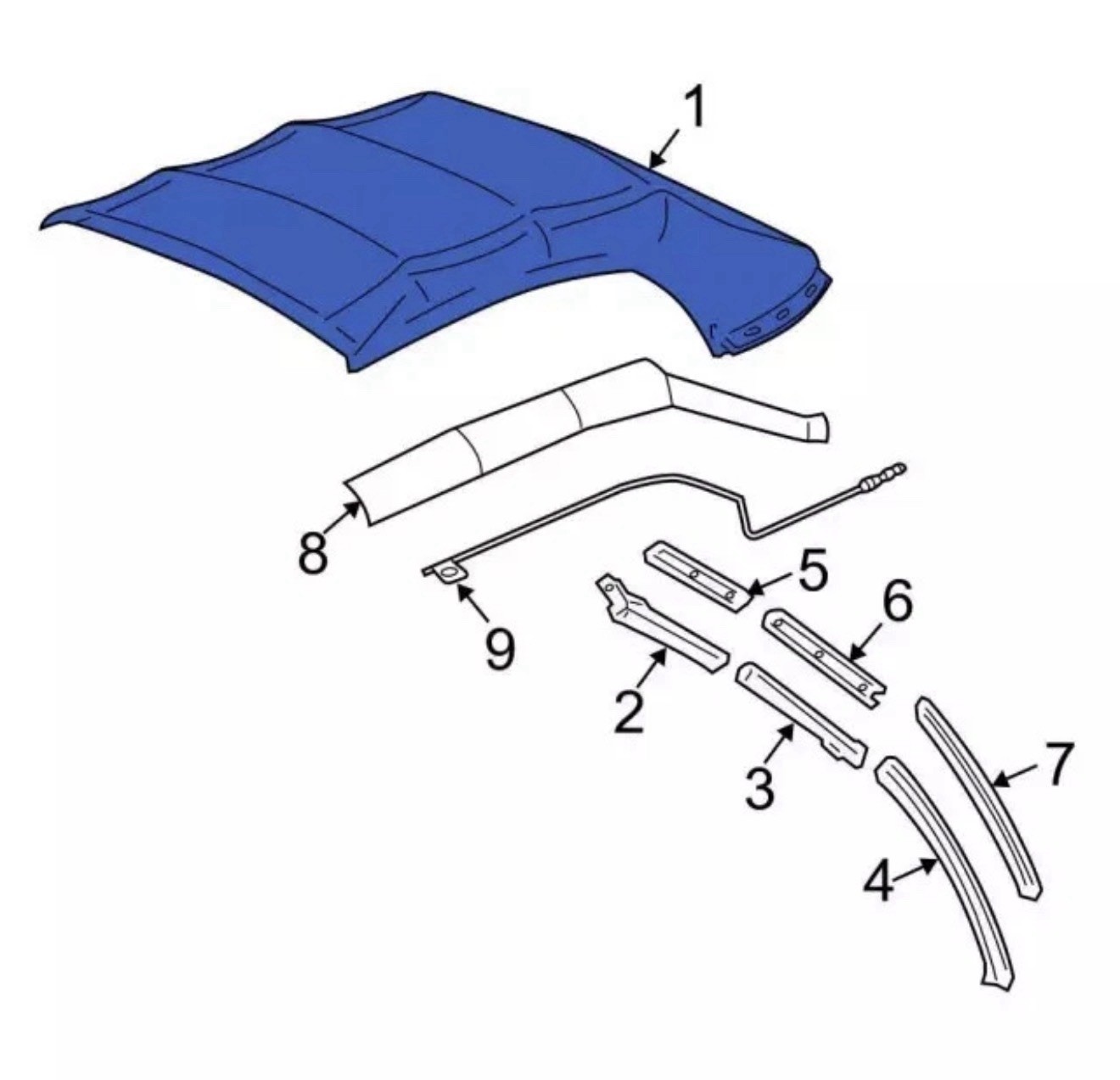 Genuine Ford Convertible Top CR3Z-7652700-BA Genuine Ford Convertible Top CR3Z-7652700-BA