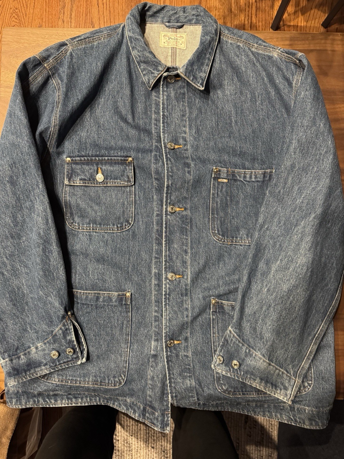 Vintage 1980s Polo Ralph Lauren Denim Chore Jacket Size XL Made In USA Vintage 1980s Polo Ralph Lauren Denim Chore Jacket Size XL Made In USA
