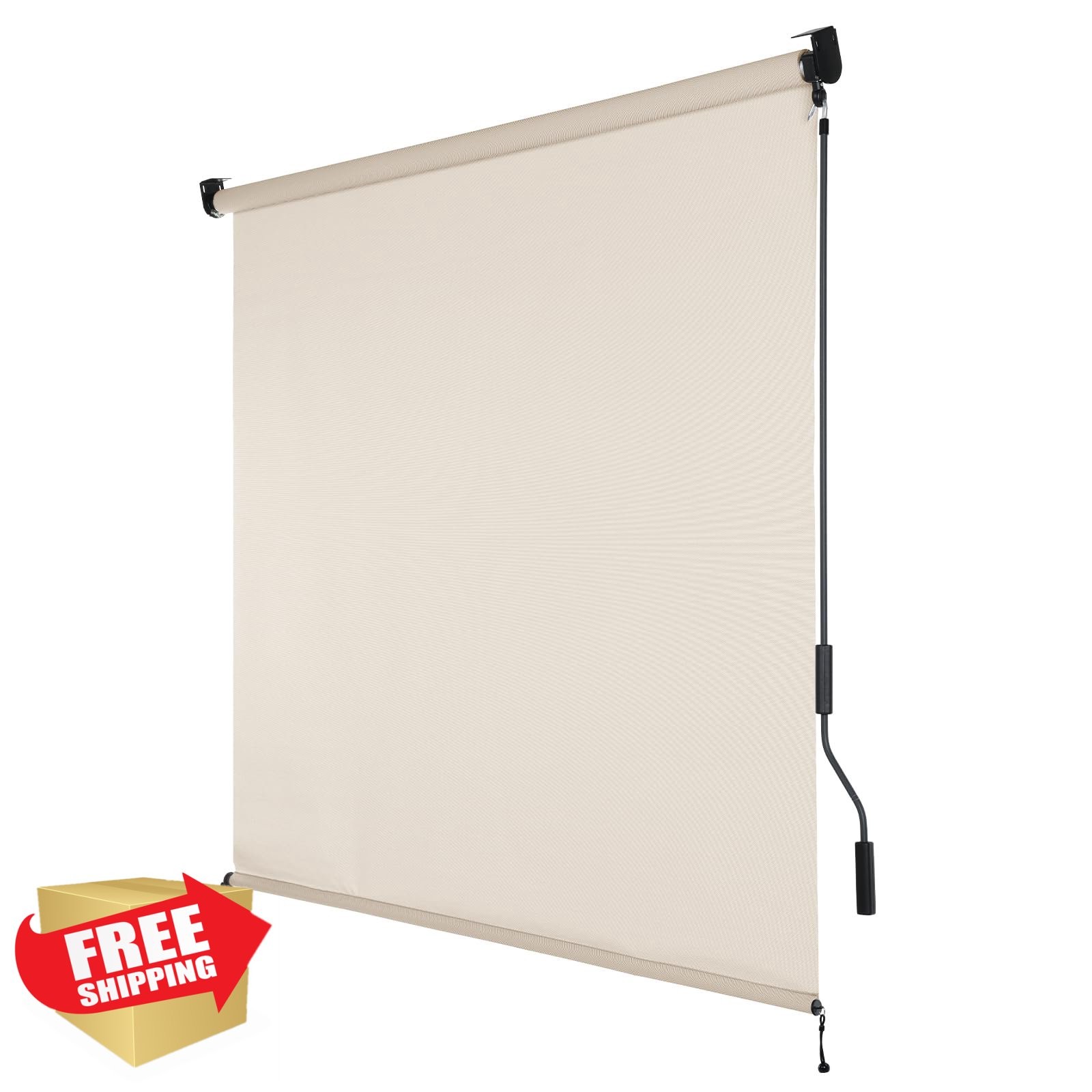 Aoodor 6'x8' Beige Roller Shade 5% Openness Aoodor 6'x8' Beige Roller Shade 5% Openness