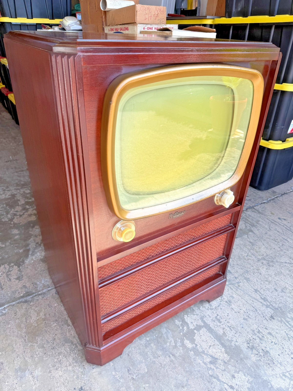 Vintage HOFFMAN EASY VISION B&W TELEVISION #887 ~ HANDSOME UNRESTORED 50\'s TV