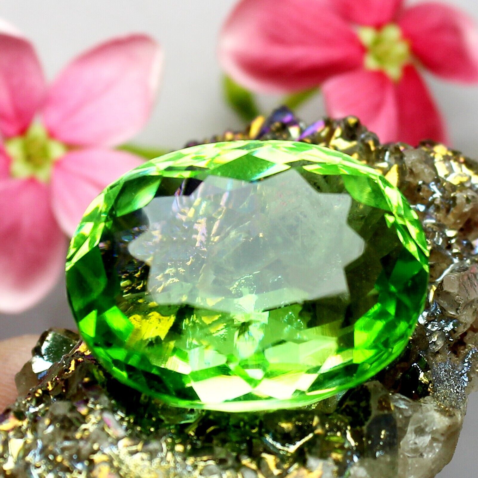 AAA Large Green Peridot 89.75 Ct. Oval Cut Loose Gemstone for Ring & Pandant/Her