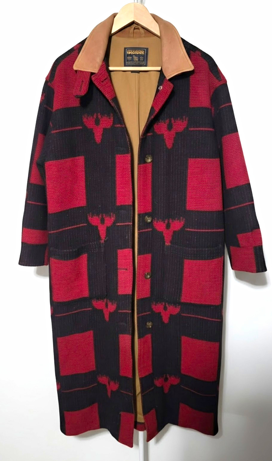 Vintage Woolrich Women\'s Long Wool Red Overcoat Vintage Woolrich Women\'s Long Wool Red Overcoat