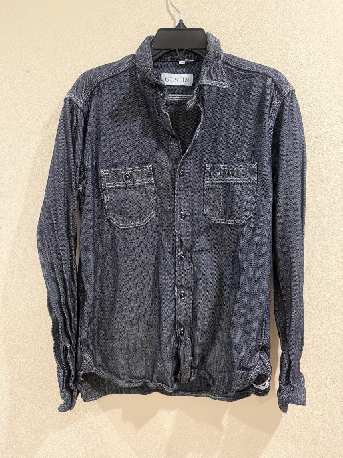 Gustin Denim Cotton Work shirt Mens Large Gustin Denim Cotton Work shirt Mens Large