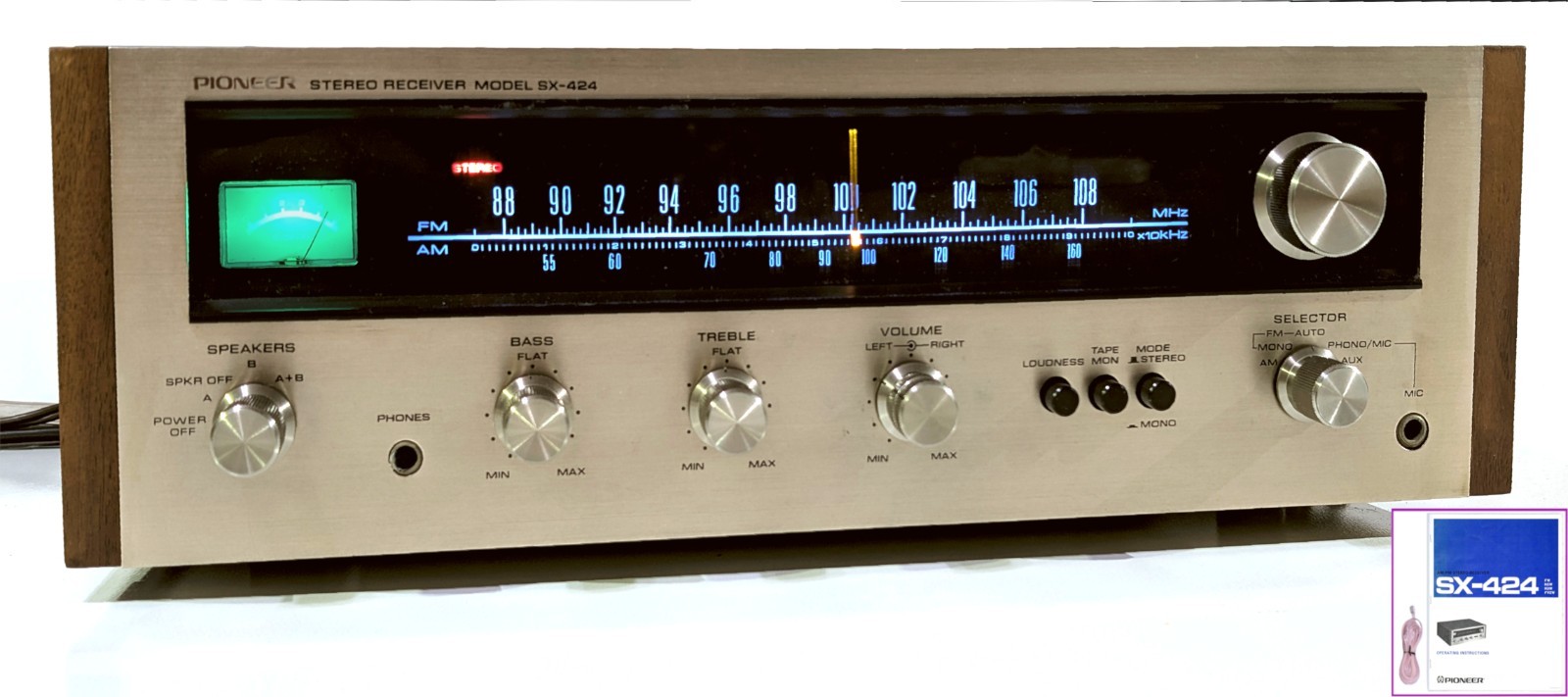 🔥【PRO SERVICED】Pioneer Champagne SX-424 30W Receiver~XSTR/CAP/LED MOD💥GUARANTY
