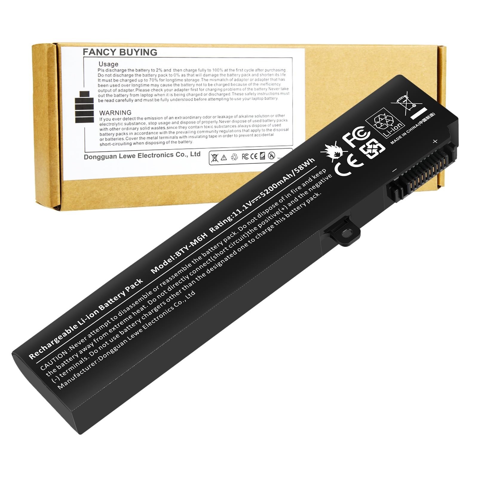 High-Capacity Laptop Battery Replacement for MSI GE72 GE63 GL62 GP72 PE70 - 6-Ce